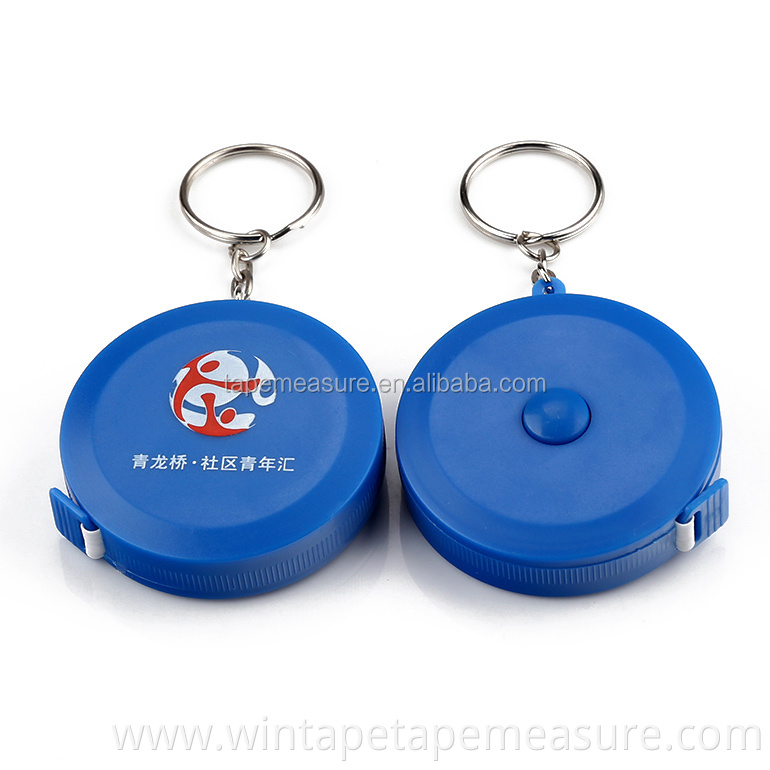 Gift Under 1 Dollar Branded Personalized Logo Measuring Kids Height Retractable Round Blue Tape Measure Holders